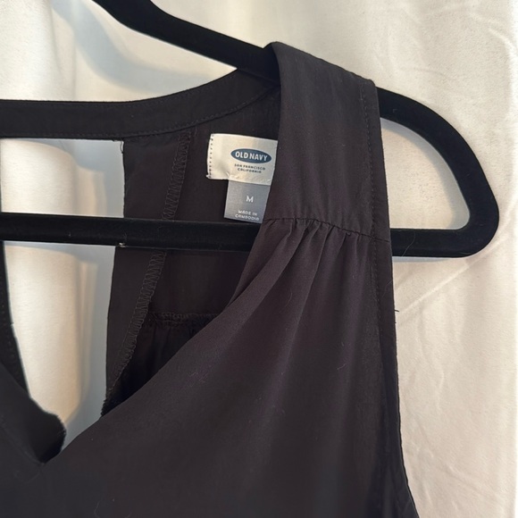 Old Navy Black Sleeveless Shift Dress Keyhole Back Summer Casual Medium - Picture 2 of 5